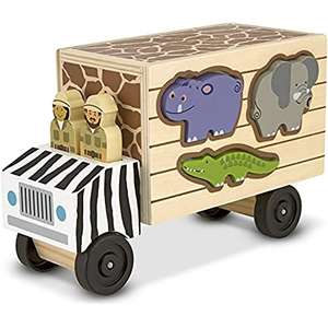 Melissa & Doug Wooden Shape Sorter Rescue Truck with Zoo & Safari Animals Toys for Kids - £12.99 @ Amazon