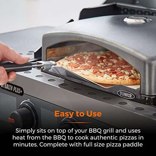 Tower T978517 Pizzazz Pizza Oven with Paddle and Carry Bag, Suitable for 10" Pizzas Black - £59.99 @ Amazon