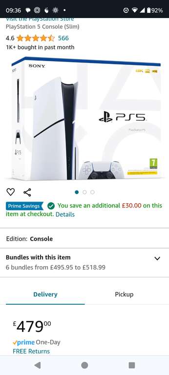PlayStation 5 Console (Slim) Prime Member Discount
