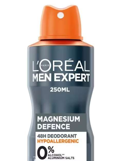 L'oreal Men Expert Magnesium Defence 48H Deodorant 250ml (Members Price) + Free Click & Collect