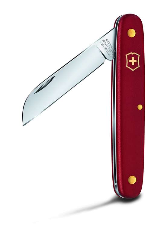 Victorinox Garden Floral Knife, Swiss Made, Straight Blade, Stainless Steel, Red