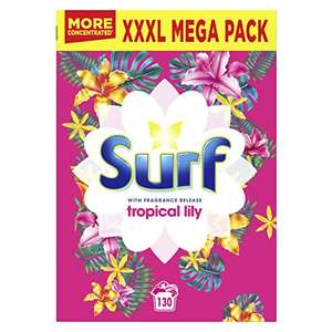 Surf Tropical Lily 6.5 kg 130 washes laundry powder £13 / £9.10 with 15% voucher + subscribe & save @ Amazon