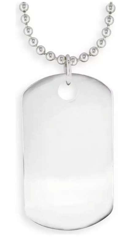 Revere Men's Stainless Steel Dog Tag Pendant now £7.99 with Free Collection (selected stores) @Argos