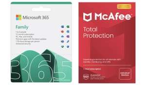 Microsoft 365 Family and McAfee Unlimited Devices - Free C&C