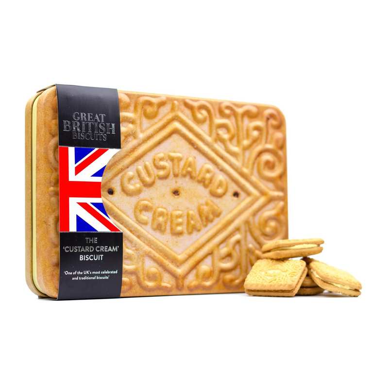 Giant Custard Cream Biscuits Gift Set - Novelty Biscuit Tin, Family Treat Box with Luxury Selection for Sharing 450g (£5.85 / £5.52 max S&S)