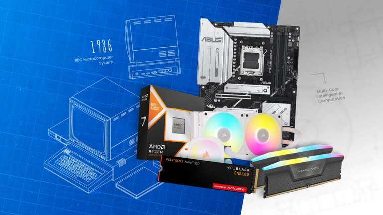 PC Gaming Bundle ( AMD Ryzen 9 9800X3D / ASUS PRIME X870-P / 16GB DDR5 / 1TB WD SN8100 Gen5 SSD / iCUE Link Titan RX RGB 240MM AIO )