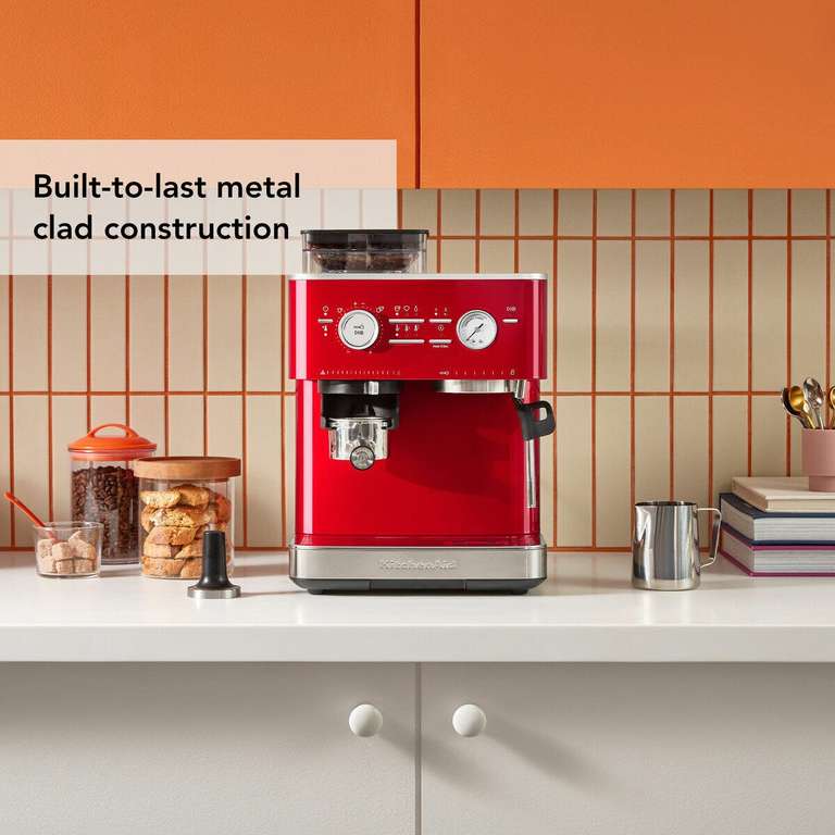 KitchenAid Semi Auto Espresso Machine With Burr Grinder - 5KES6551BCA £ ...