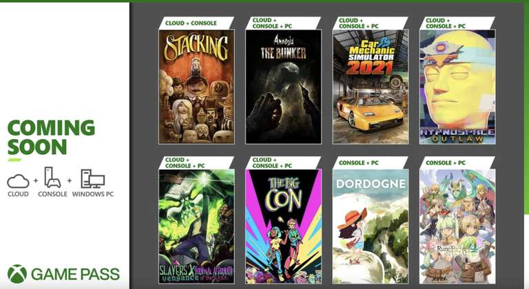 Xbox Game Pass Additions - Amnesia: The Bunker, Car Mechanic Simulator 2021, Dordogne, Rune Factory 4 Special and More
