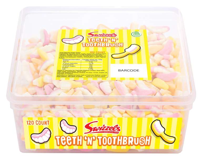 Swizzels Sweet Tubs, Sweet Teeth N Toothbrush Foam Gums - S&S £4.73