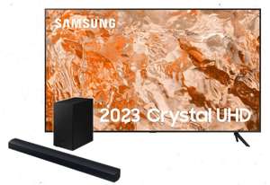 Samsung 2023 75” CU7110 UHD 4K HDR Smart TV, 75 + Free C430 C-Series Soundbar with Subwoofer with codes via APP
