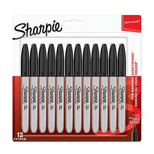 Sharpie Permanent Markers | Fine Point | Black | 12 Count - £6 with voucher at checkout / £5.55 Subscribe & Save @ Amazon