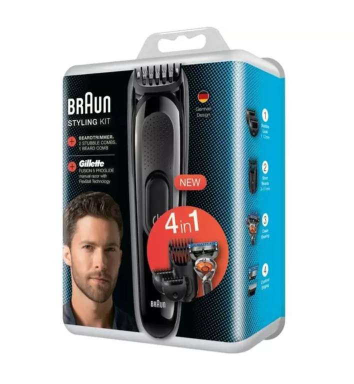 BRAUN SK3000 Wet & Dry Beard Trimmer Kit - Black - Free C&C