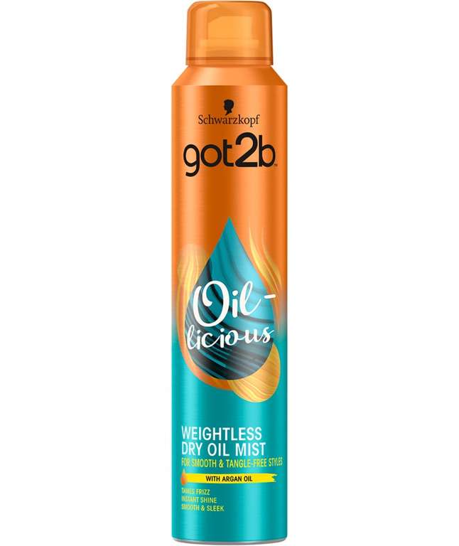 Schwarzkopf got2b Oil-licious Weightless Dry Oil Mist Spray 200ml - £3.60 (£3.42 or less with Sub & Save) @ Amazon