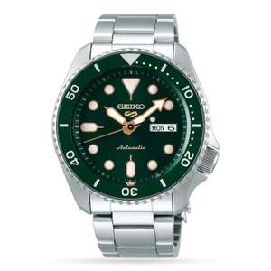 Seiko 5 Sports Green Men's Watch on Stainless Steel Bracelet model SRPD63K1 w/code