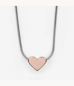Katrine Two-Tone Heart Pendant Necklace £9.69 with code stack @ Skagen