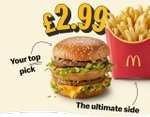 Big Mac and Medium Fries for just £2.99 - Via app - Selected accounts