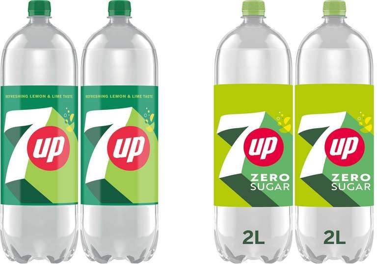 2 x 7UP Regular / Zero Lemon & Lime 2L At Checkout (£1.80/ £1.41 on S&S) 5% WYB 4