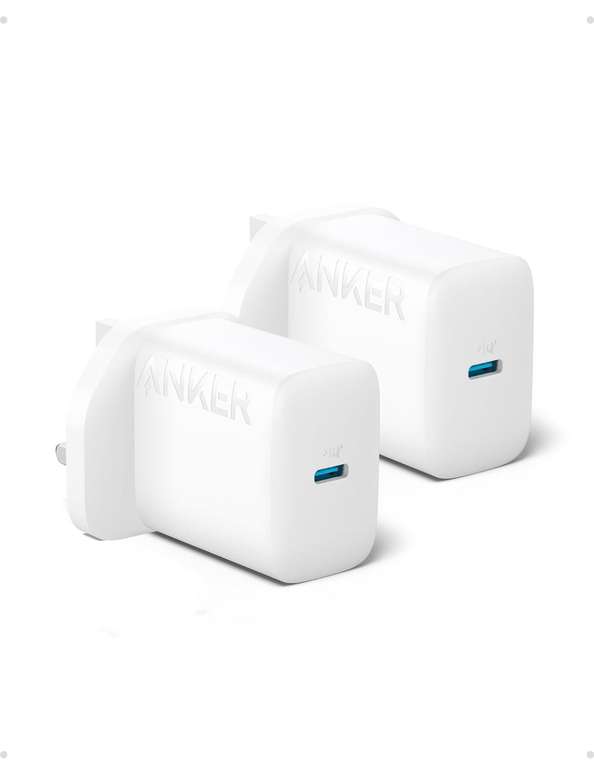 Anker USB C Plug, iPhone Charger, 2-Pack 20W USB C Fast Wall Charger, USB C Charger Block Samsung Google pixel sold by AnkerDirect