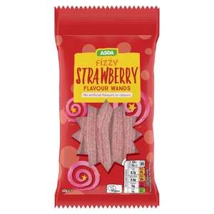 ASDA Fizzy Strawberry Flavour Wands 40g. Super Sour Snakes 40g 15p - Hunts Cross