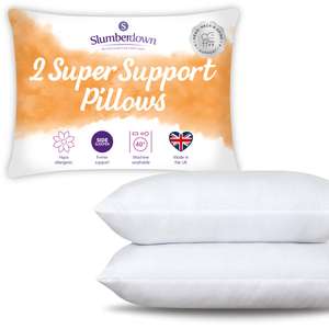 Slumberdown Pillows 2 Pack - Super Support Firm Side Sleeper Bed Pillows for Neck and Shoulder Pain Relief via Sleep Seeker