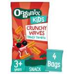 Organix Crunchy Waves Tangy Tomato/ Crazy Carrot 4x14g (Instore Grimsby)