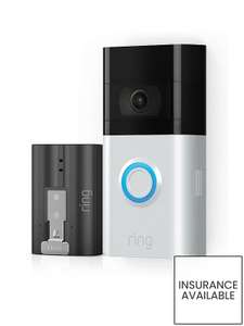 Ring Video Doorbell 3 plus extra battery £109.99 free Click & Collect @ Very