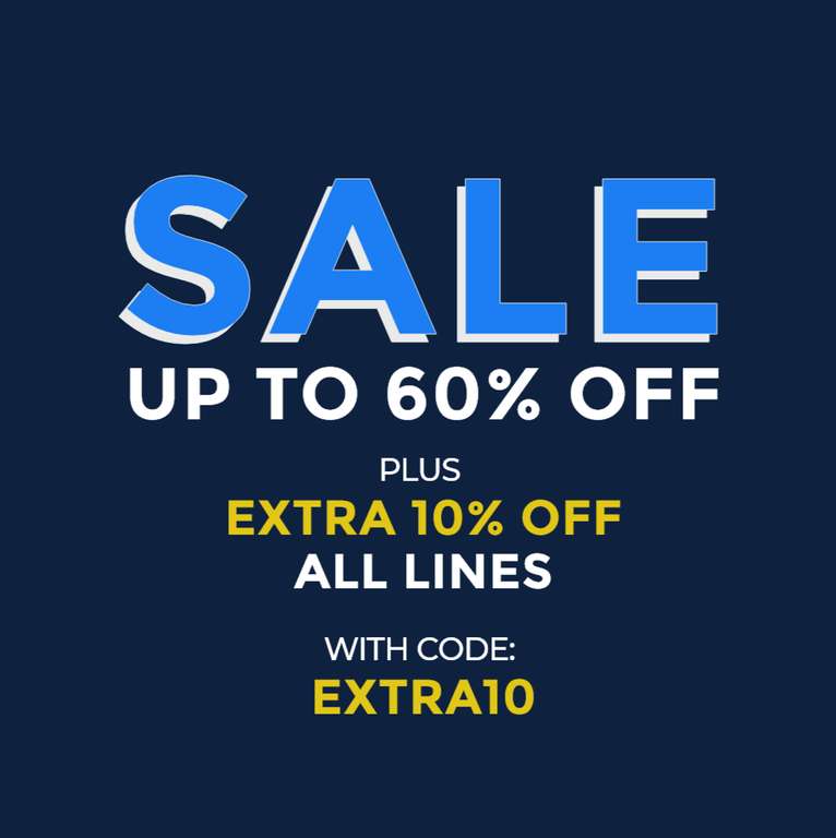 Extra 10% off all sale, using code