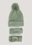 Khaki Cable Knit Beanie Hat & Mitten Gloves Set - £6.50 (Free Click & Collect) @ Matalan