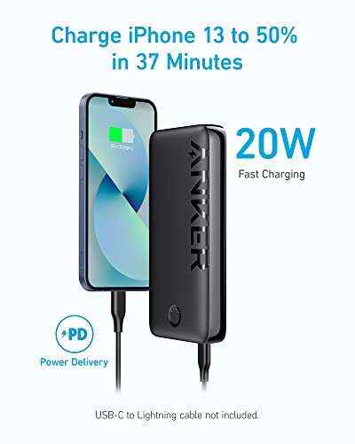 Anker Power Bank, 20W Portable Charger with USB-C Fast Charging, 335 (PowerCore 20000mAh) sold by AnkerDirect FBA