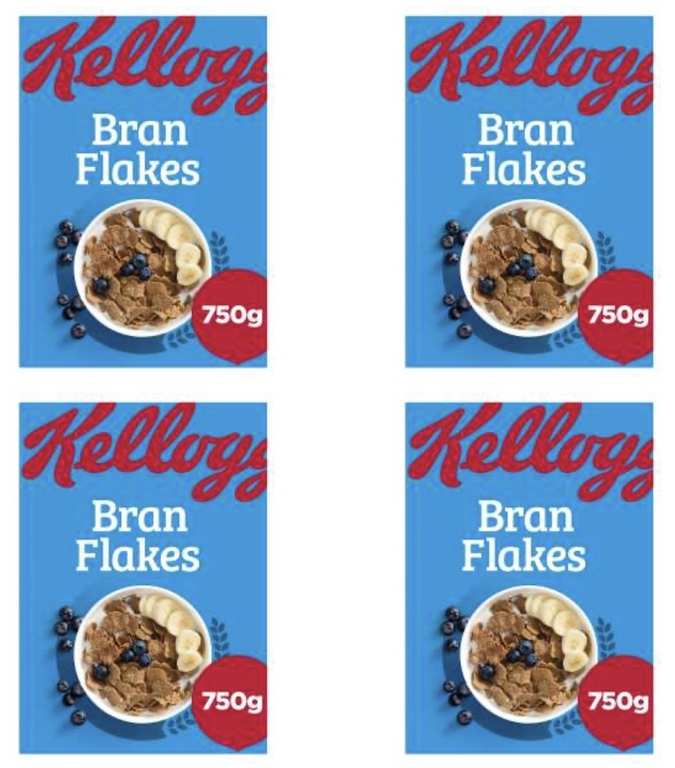 4 x Kellogg's All Bran Bran Flakes 750g - 4 for 3 (£5.28/£6.24 S&S)