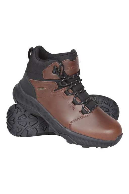 Mountain Warehouse Exploration Waterproof Non-Slip Leather Walking Boots - Brown - Sizes 8/9/11 w/code sold delivered Mountain Warehouse