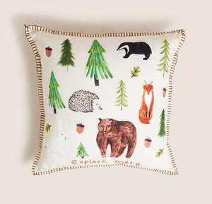 M&S Collection Pure Cotton Woodland Cushion - £6.50 (Free Click & Collect) @ Marks & Spencer