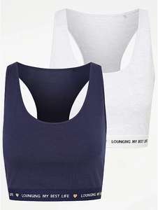 £3 Navy Lounge Elasticated Crop Tops 2 Pack £3 + Free Click & Collect @ George (Asda)
