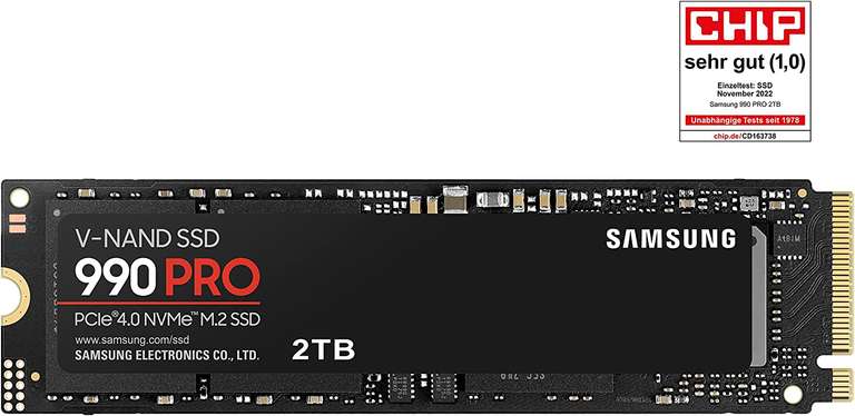 Samsung 990 PRO 2TB PCIe 4.0 (up to 7450 MB/s) NVMe M.2 (2280) Internal Solid State Drive (SSD) (MZ-V9P2T0BW)
