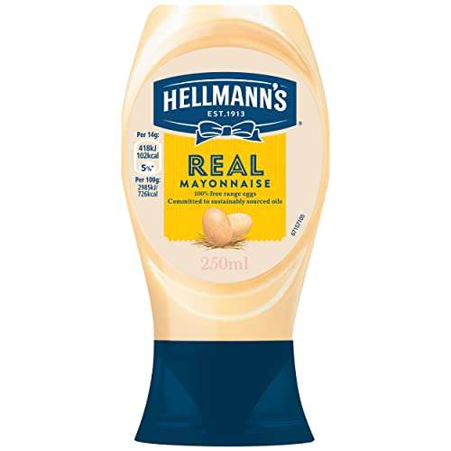 Hellmann's Real Mayonnaise, 250ml £1 each (minimum order 3 ) @ Amazon