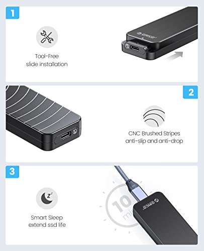  ORICO M.2 SSD Enclosure 6Gbps M.2 SATA to USB-C