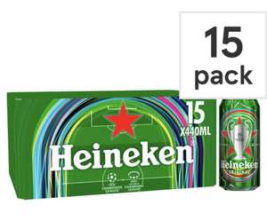 Heineken Lager Beer 15x440ml Cans (Tesco)