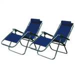 2 x Zero Gravity Textoline Garden Sun Lounger Chairs in Grey, Black or Navy - £45 Delivered With Code @ Weeklydeals4Less