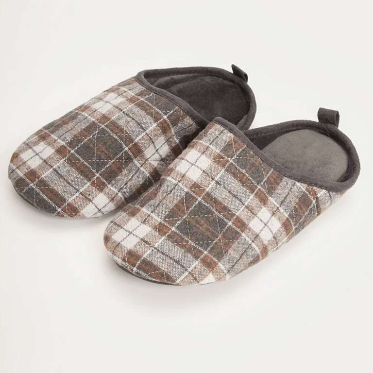 Mens Diamond Textured Mule Slippers (Sizes 7 - 12) - £4.50 + Free Click & Collect @ Sainsbury's Tu Clothing