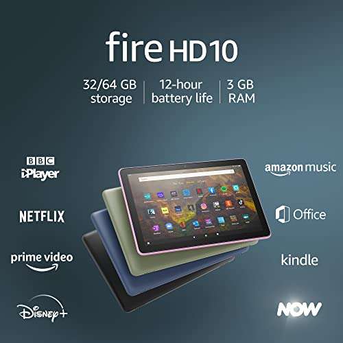 Amazon Fire HD 10 tablet | 10.1", 1080p Full HD, 32 GB, Black - with Ads prime only £69.99 @ Amazon