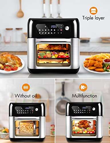 Air Fryer Oven, Uten 10L Digital Air Fryers Oven, Smart Tabletop Oven with 12 Preset Menus, LED Touch Screen, 1500W £79.99 @ Amazon