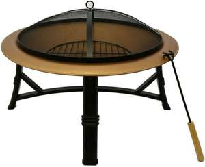 Schallen 75cm Outdoor Durable Steel Fire Pit Coal, Charcoal & Wood Burning With Lid In Black or Copper £19.99 Sold By Netagon @ Amazon