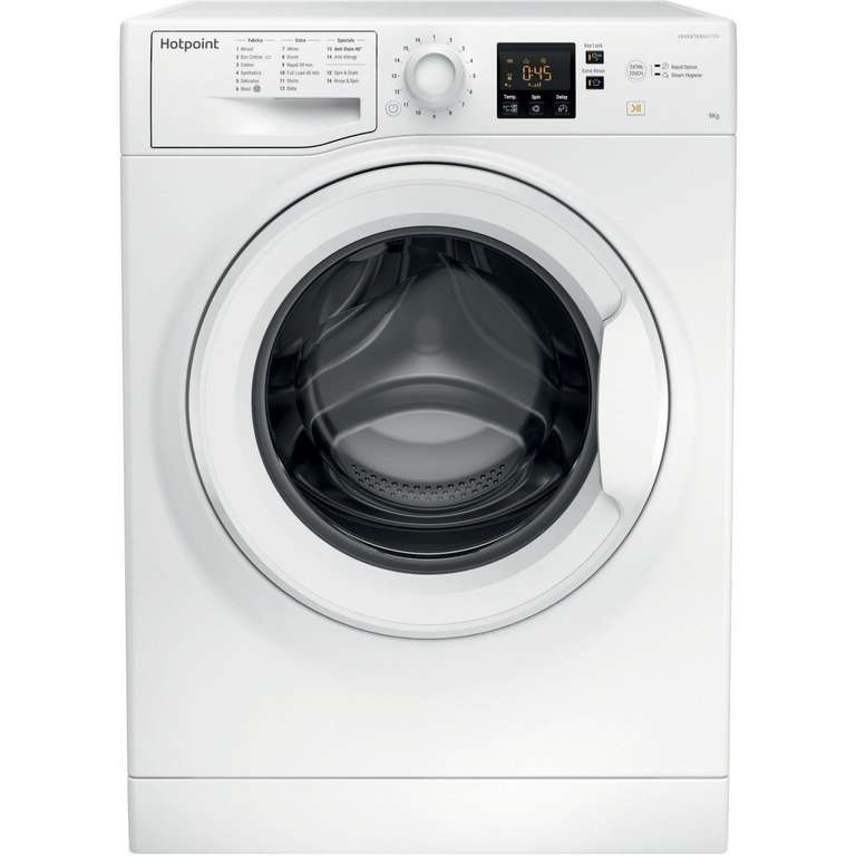 Hotpoint SWM945CWUKN 9kg Load, 1400rpm Spin Washing Machine - White