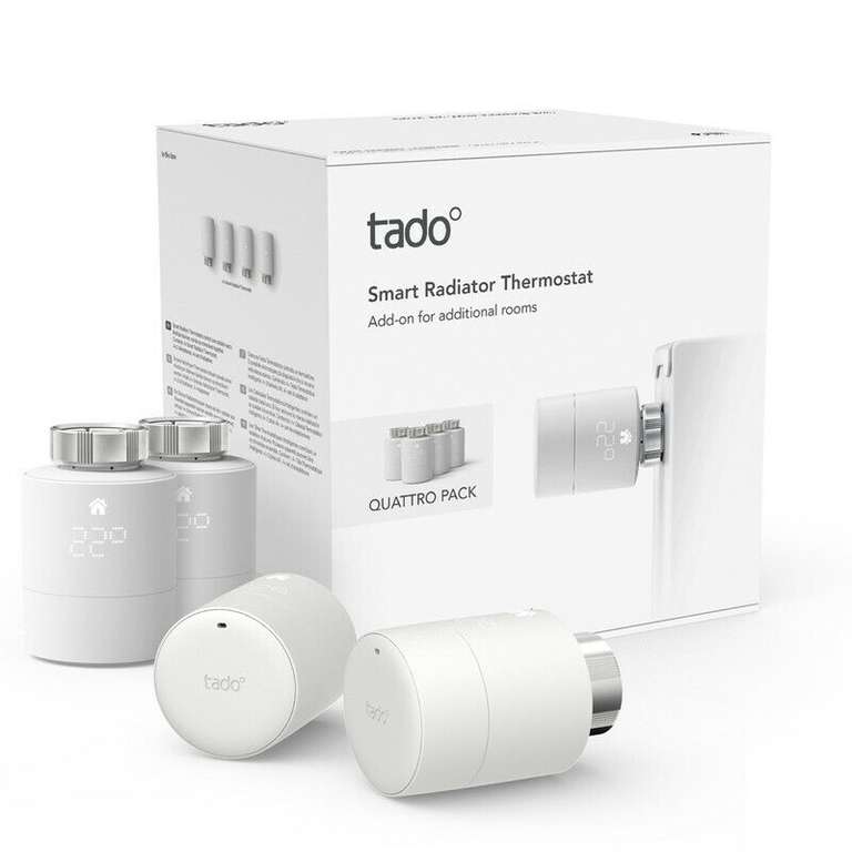 tado° Smart TRV Thermostatic Radiator Valve 4-Pack £169.99 with code @ Toolstation / eBay