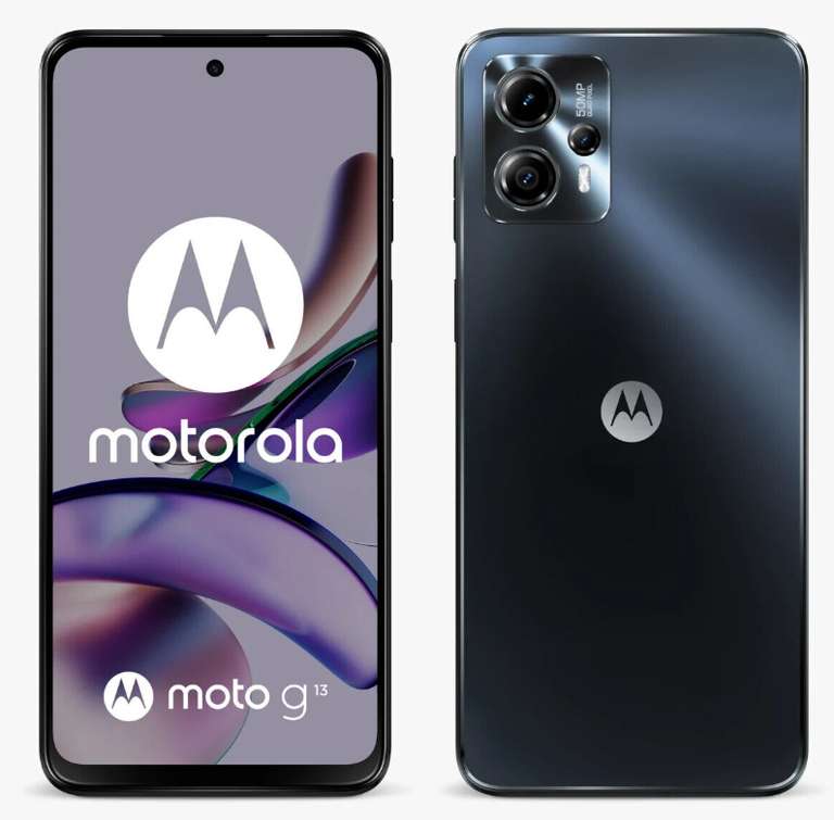 NEW Motorola Moto G13 4GB/128GB Matte Charcoal Black Unlocked Dual SIM Smartphone with code: nextdaymobiles