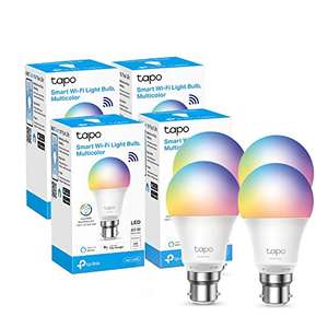 TP-Link Tapo Smart Bulb, Smart Wi-Fi LED Light, B22, 9W, Energy saving, Colour-Changeable Tapo L530B (4-Pack) £26.99 @ Amazon