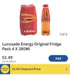 Lucozade Glucose Energy Orange 4 X 380Ml Clubcard Price