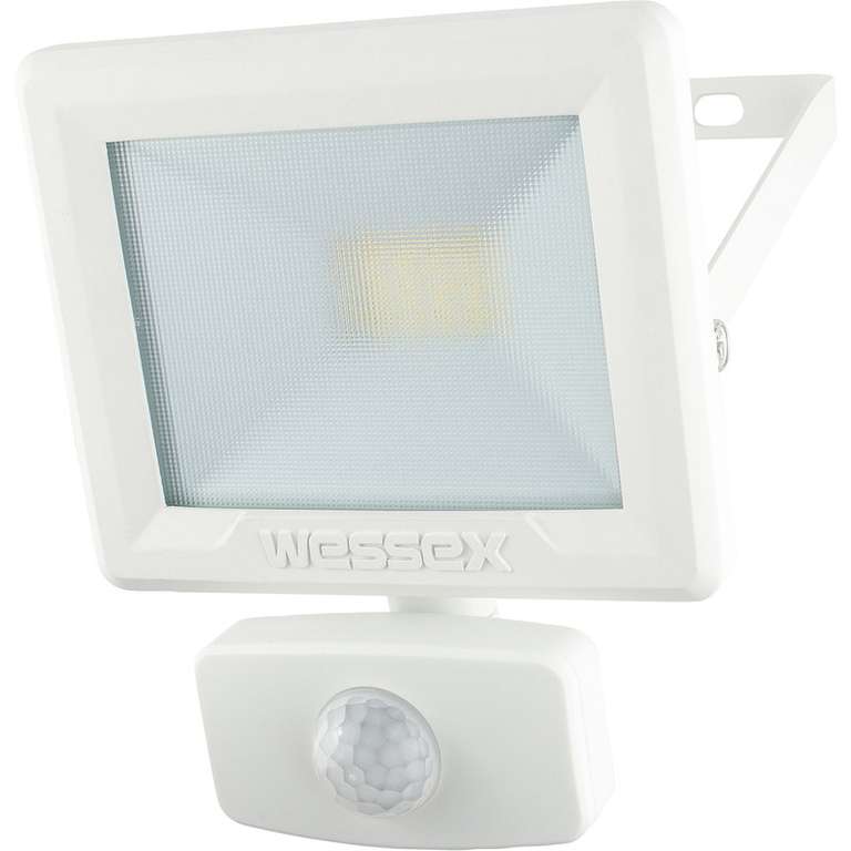 Wessex LED PIR Floodlight IP65 10W 800lm White - £8.94 (Free Collection) @ Toolstation