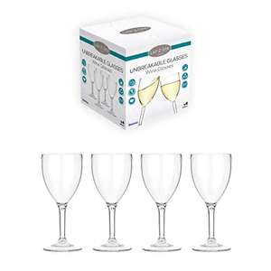 Premium Plastic Wine Glasses, Virtually Unbreakable Ultra Clear, Reusable and Dishwasher Safe