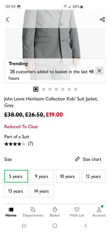 Heirloom Collection Kids Grey Suit Jacket 5 Years / 9 & 10 £20.50 / 12 , 13 & 14 £22 + £2.50 C&C